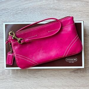 Coach Patent Leather Magenta Wristlet